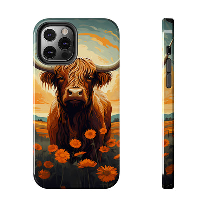 Highland Cow Case | Rustic Farmhouse Floral Design