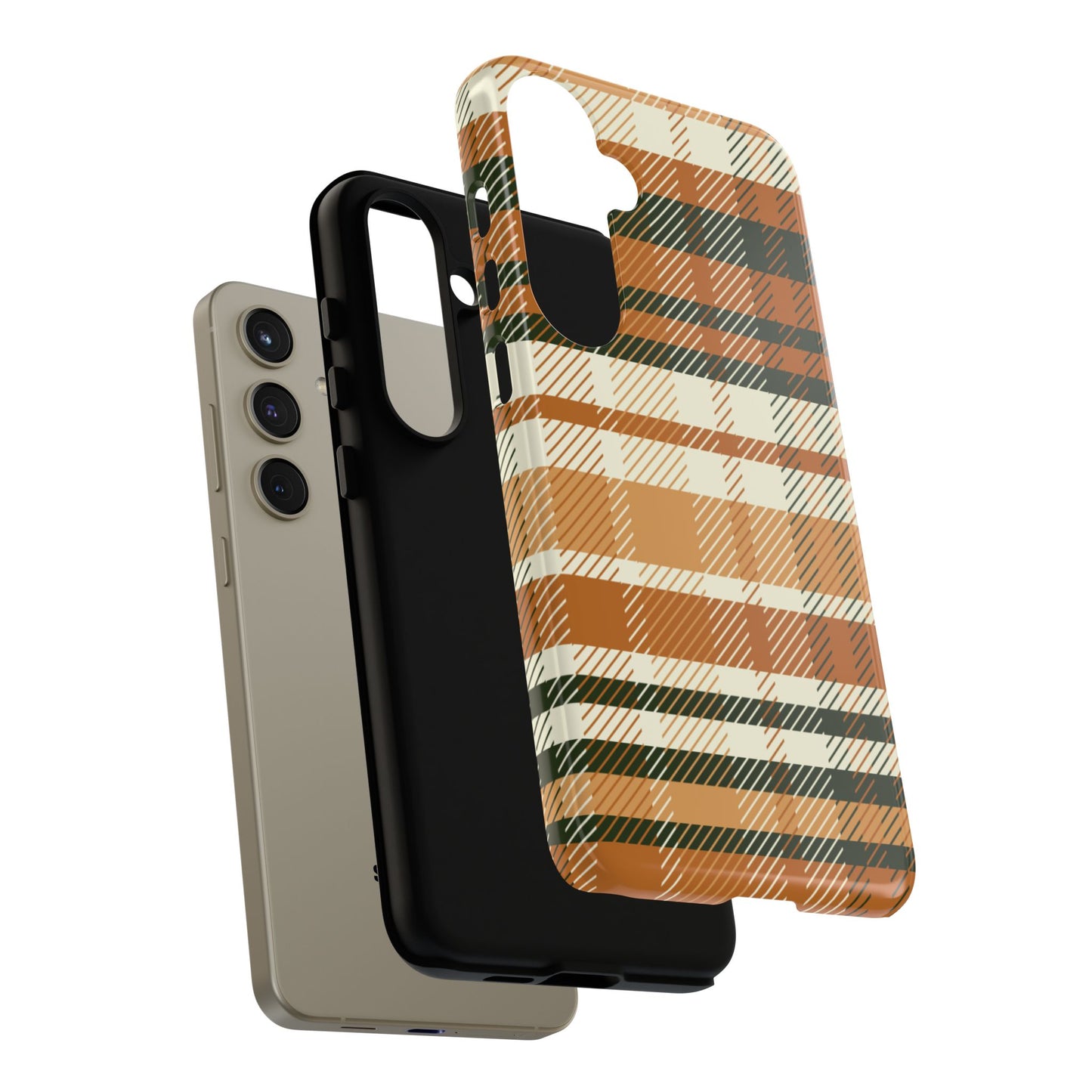 Samsung Galaxy Case - Pumpkin Spice Plaid Design