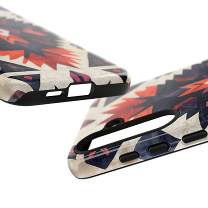 Boho Tribal Starburst Tough Samsung Galaxy  Case – Vibrant Geometric Design, Dual-Layer Protection