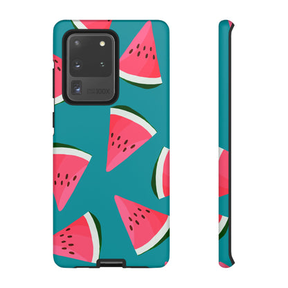 Watermelon Bliss Samsung Galaxy Case – Vibrant Summer Fruit Design on Teal Background