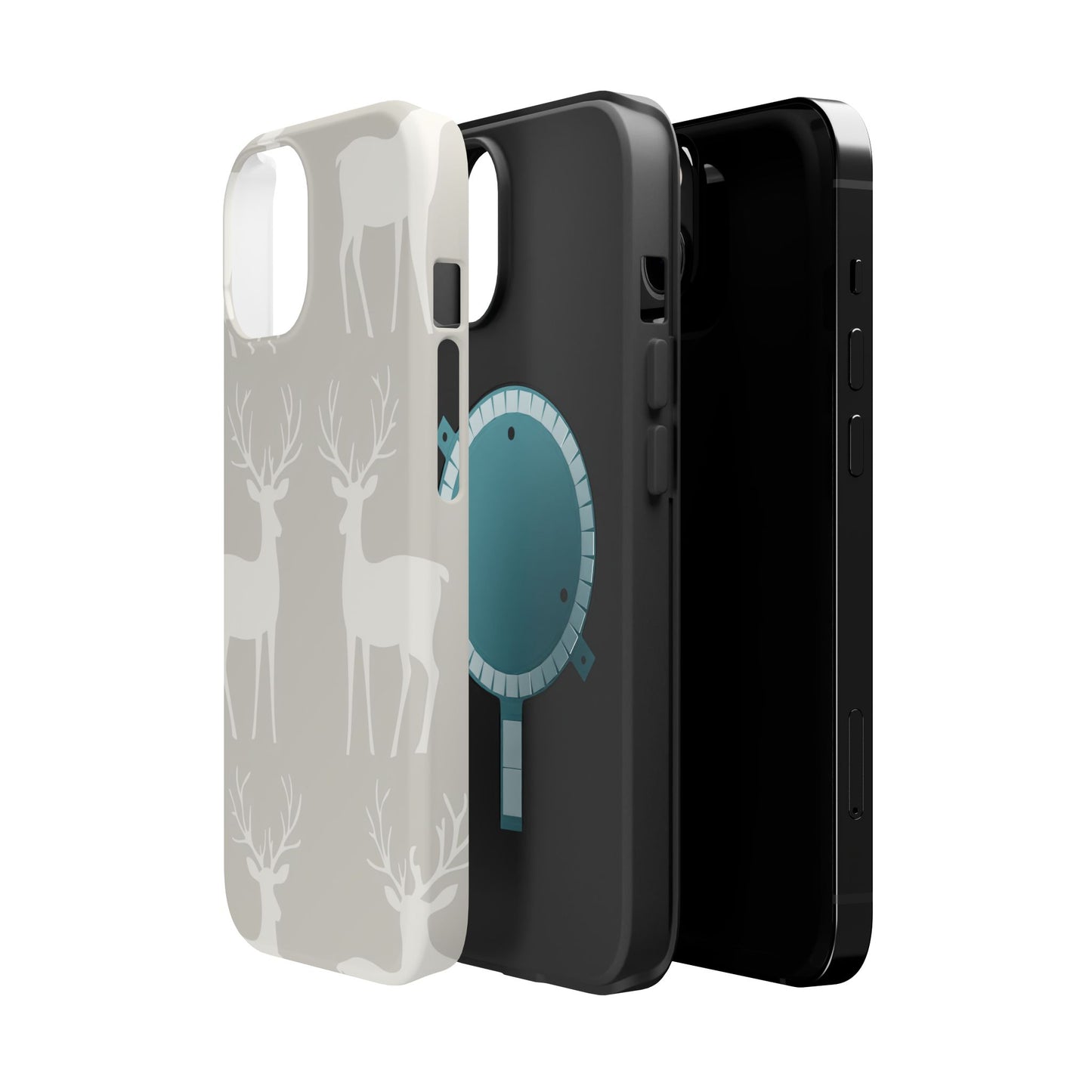 Elegant White Reindeer Pattern – MagSafe iPhone Series Case