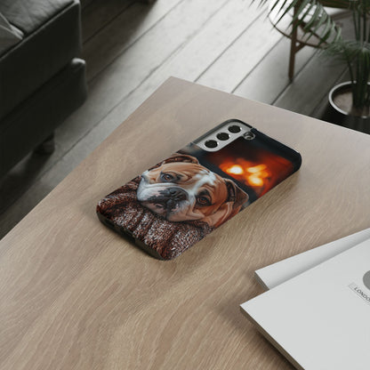 Cozy Bulldog Samsung Galaxy Case – Fireside-Inspired Protective Cover