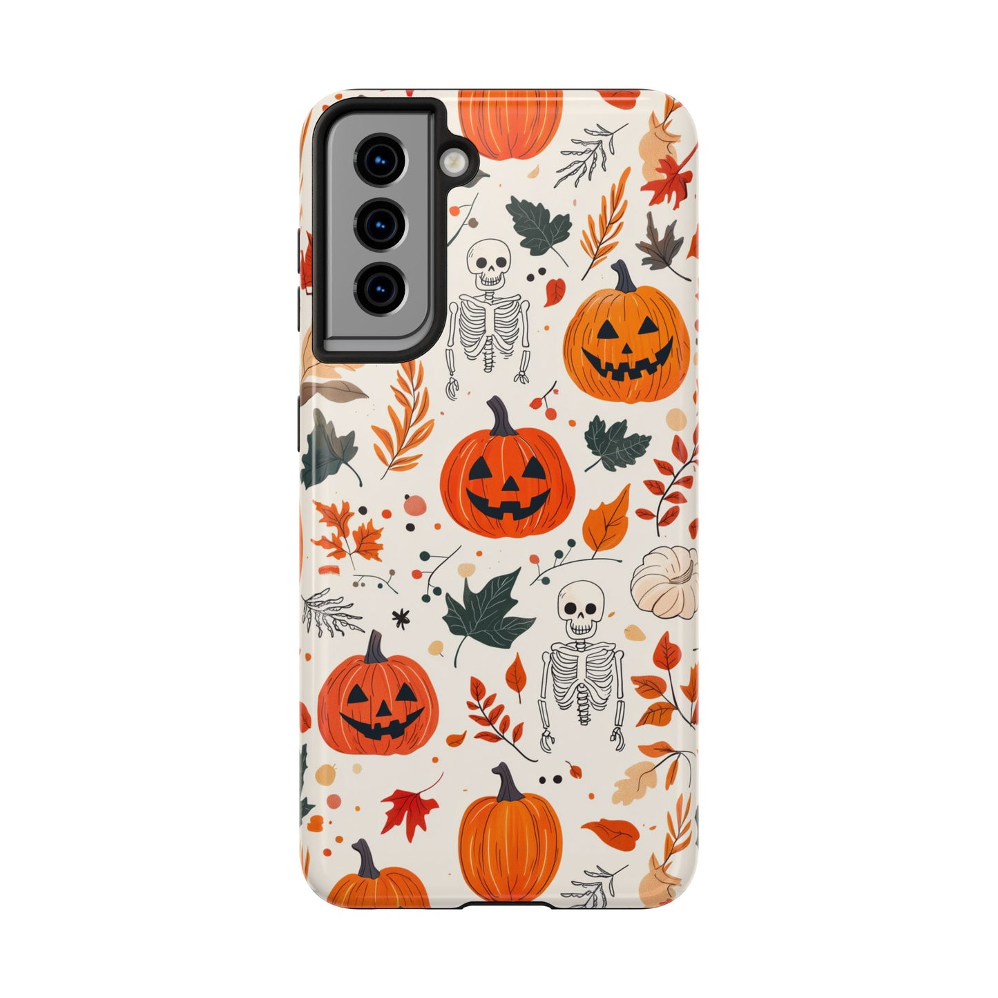 Halloween Pumpkin & Skeleton Samsung GalaxyCase – Spooky Autumn Design