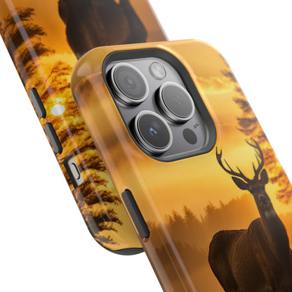 Sunset Majesty: Regal Stag – MagSafe iPhone Case