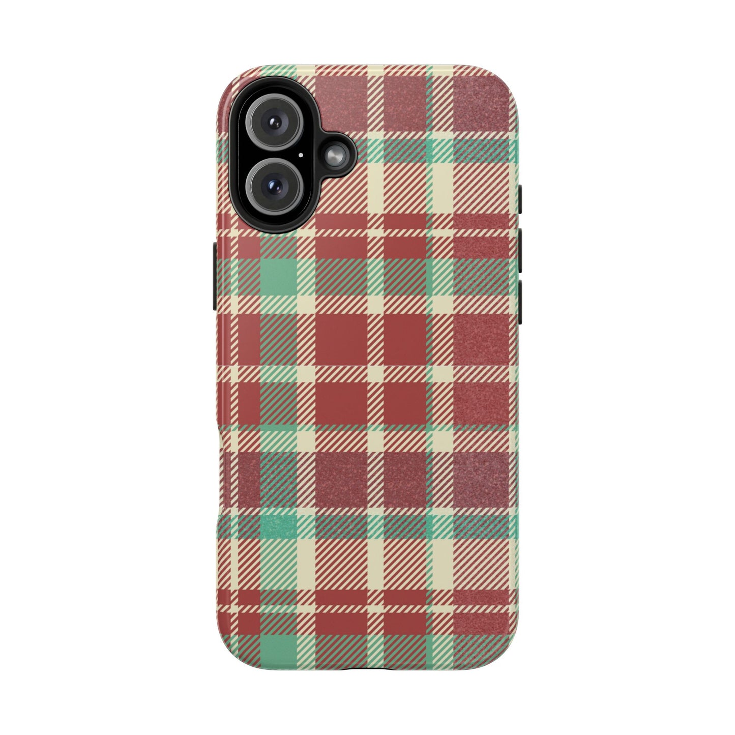 Red & Cream Vintage Plaid – Durable & Stylish iPhone Case