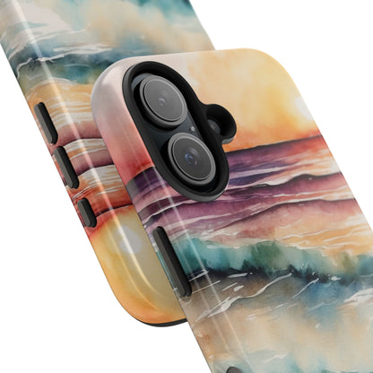 Sunset Waves iPhone Case – Vibrant Watercolor Design