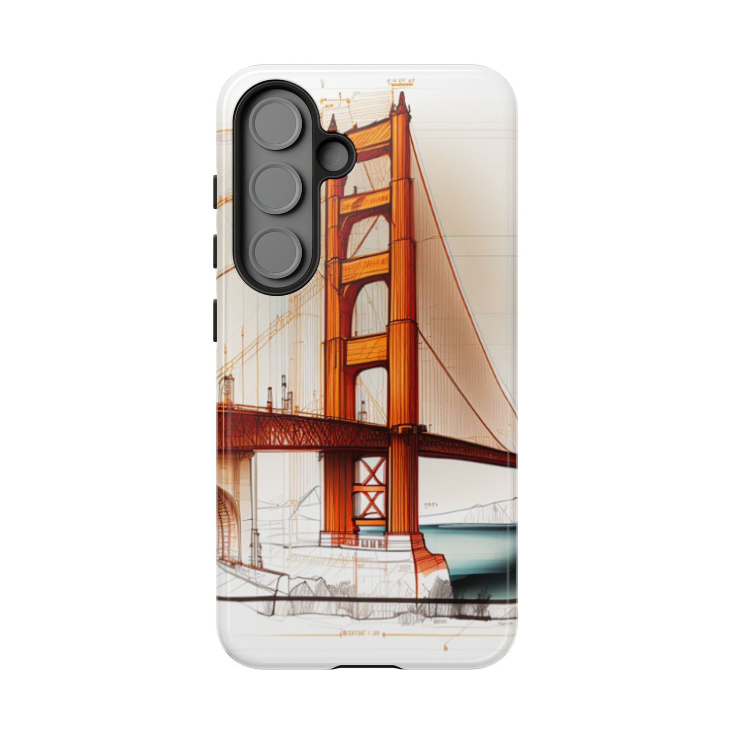 Golden Gate Bridge Samsung Galaxy Case - Architectural Sketch Design