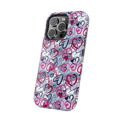 Graffiti Love Hearts MagSafe Case