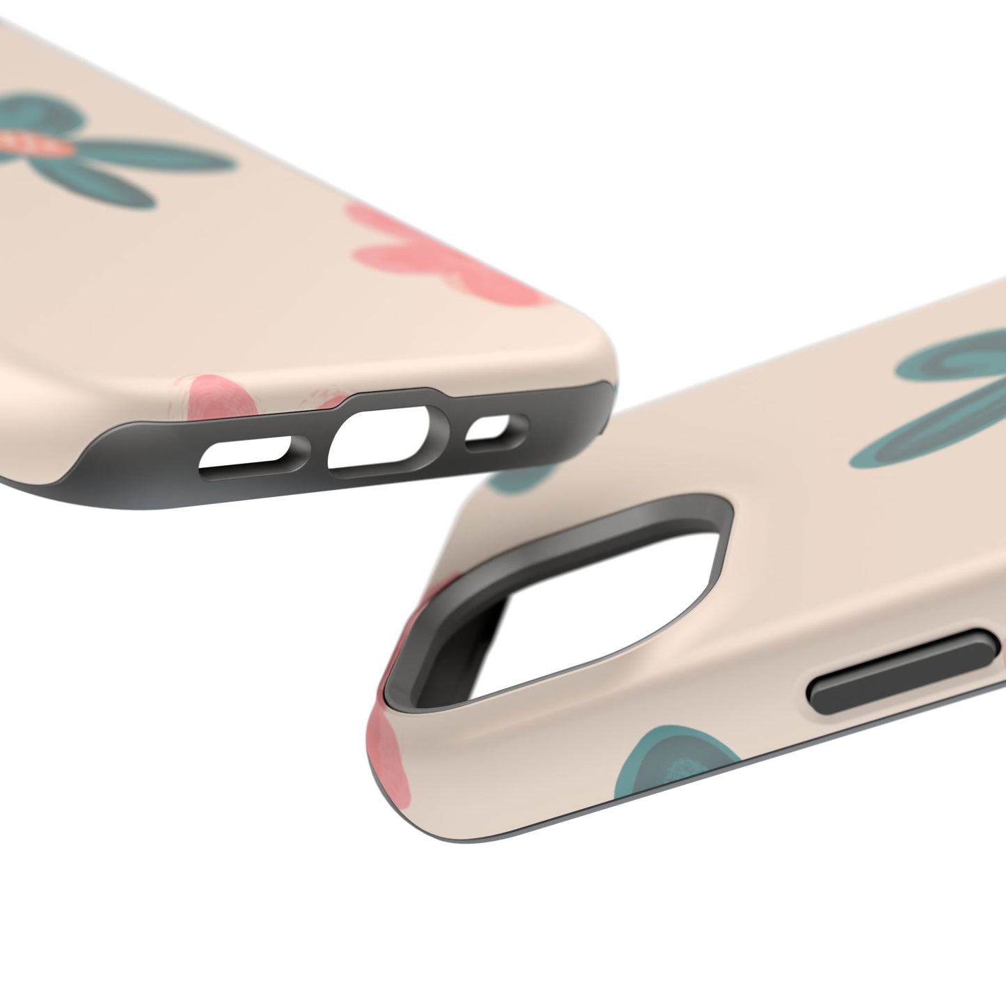 Vintage Floral Tough MagSafe iPhone Case – Soft Matte Finish with Dual-Layer Protection