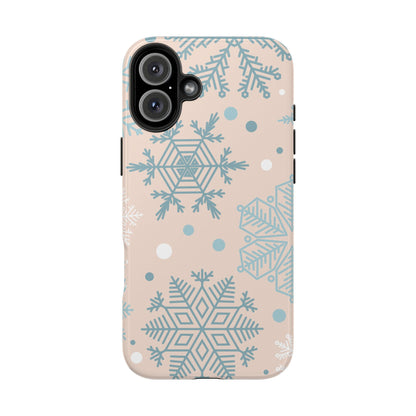 Winter Snowflakes iPhone Case – Shockproof, Smooth Matte Finish, Dual-Layer Protection