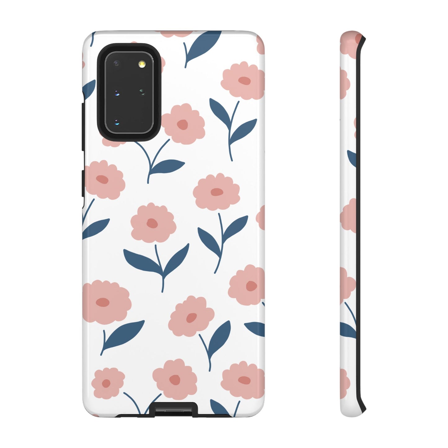 Playful Pink Floral Tough Samsung Galaxy Case – Soft Pastel Design, Slim & Shockproof - BOGO Cases