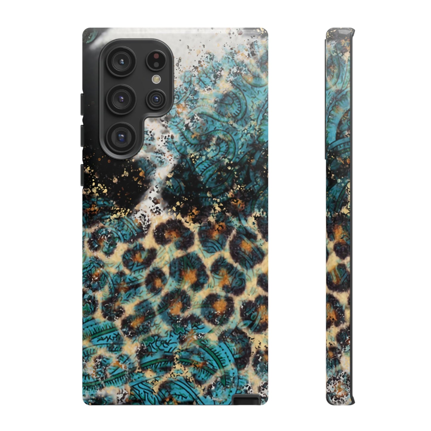 Turquoise Paisley Cowhide Leopard - Samsung Galaxy Series Case