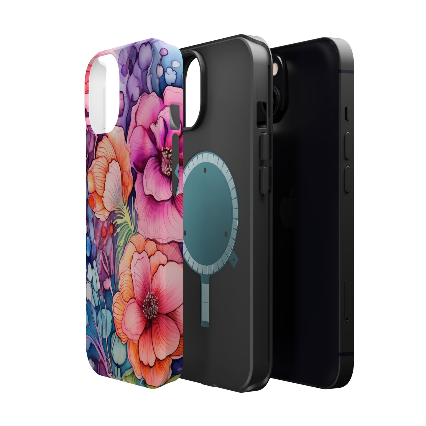 Bright Watercolor Floral Splash MagSafe iPhone Series Case – Bold Artistic Design