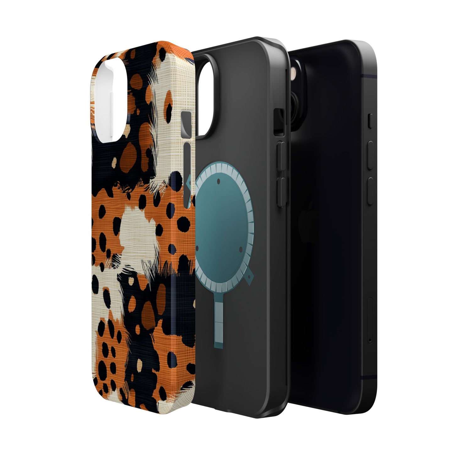 MagSafe iPhone Case: Cheetah Plaid – Brown & Black Pattern