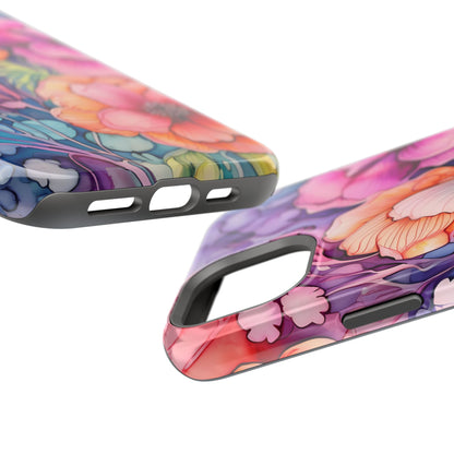 Bright Watercolor Floral Splash MagSafe iPhone Series Case – Bold Artistic Design