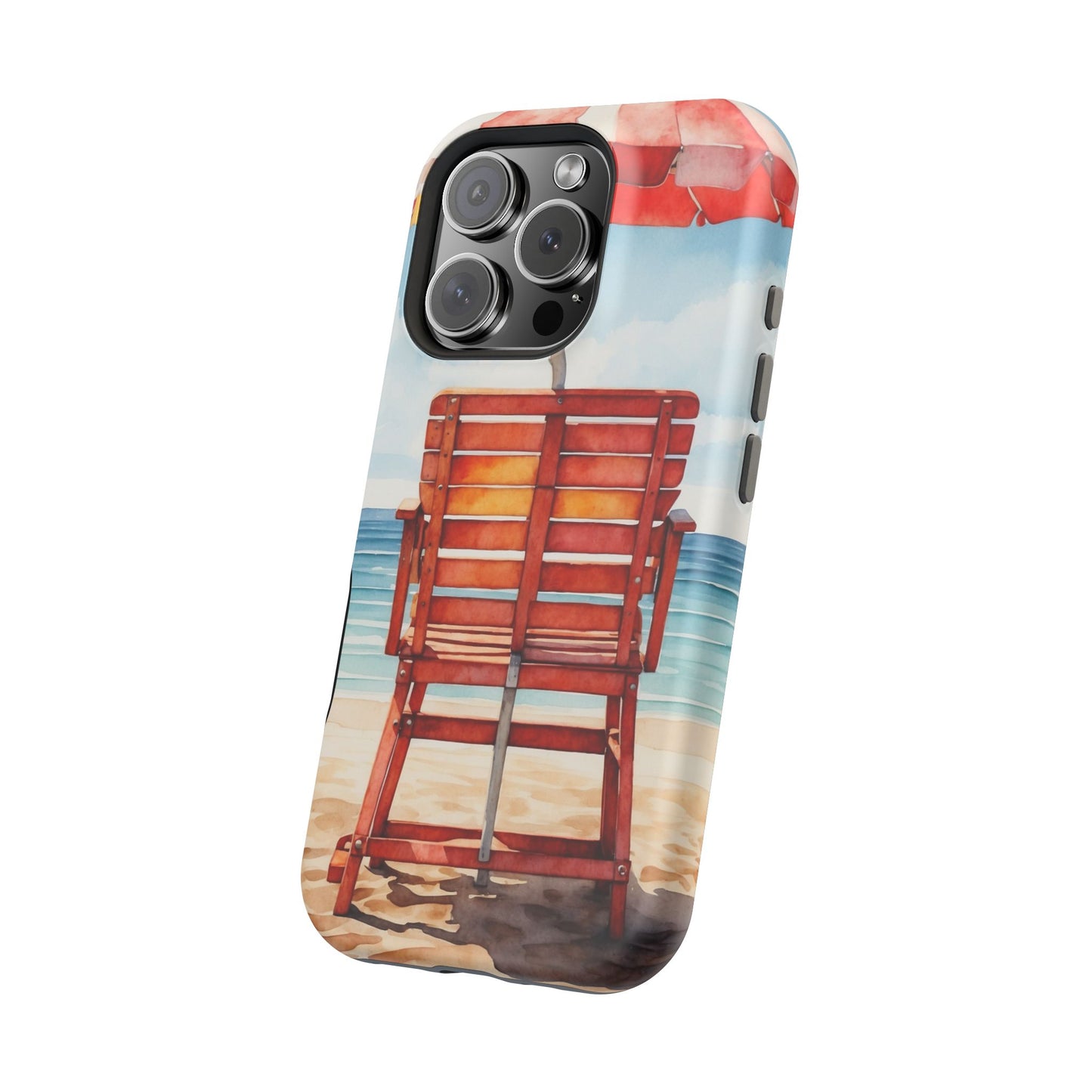 Beachfront Sunset Lounge MagSafe iPhone Case – Rearview Edition