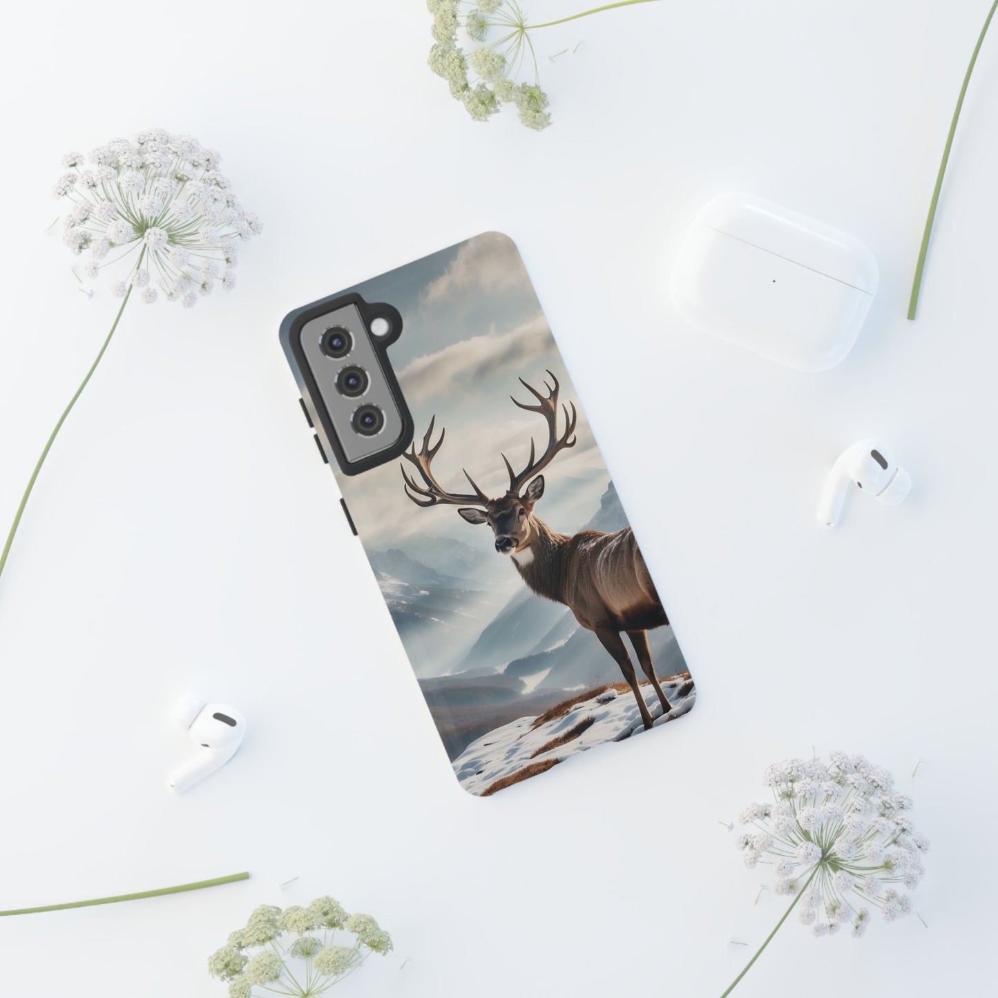 Alpine Majesty: Stag in Snow – Samsung Galaxy Case