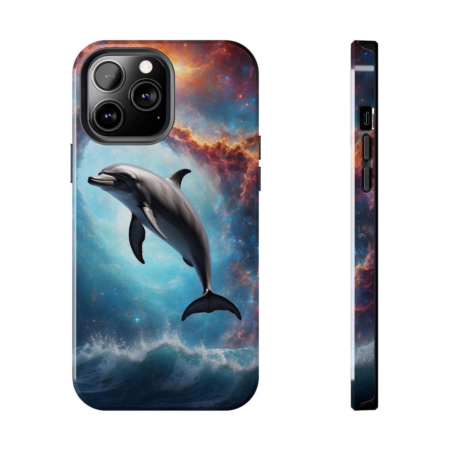 Cosmic Dolphin Space Vibes - iPhone Case