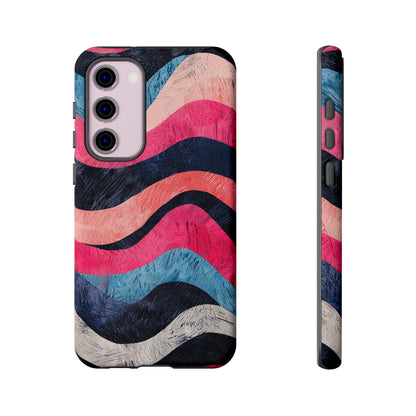 Abstract Wave Pattern Samsung Galaxy Case – Shockproof, Matte Finish, Dual-Layer Protection