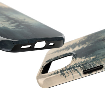 Misty Pine Forest Iphone Case - Nature-Inspired Wood Design Protective Cover