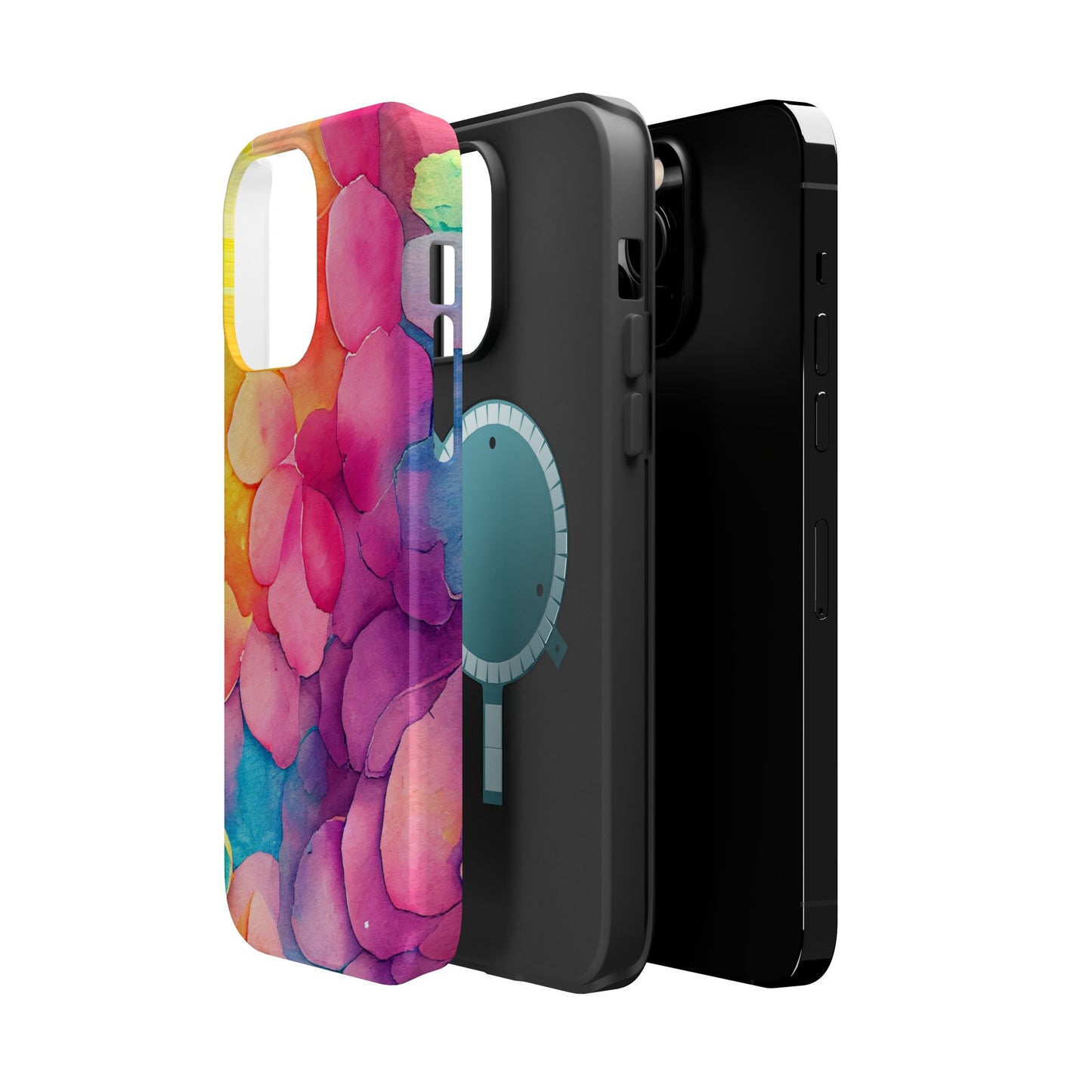 Sunset Petals Watercolor MagSafe iPhone Case – Slim Design, Glossy Finish