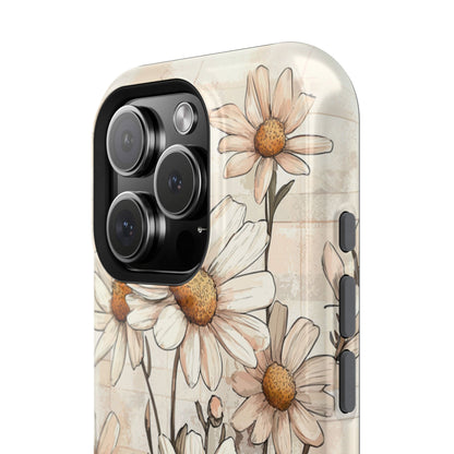 Pastel Daisy MagSafe iPhone Case - Elegant Floral Protective Cover