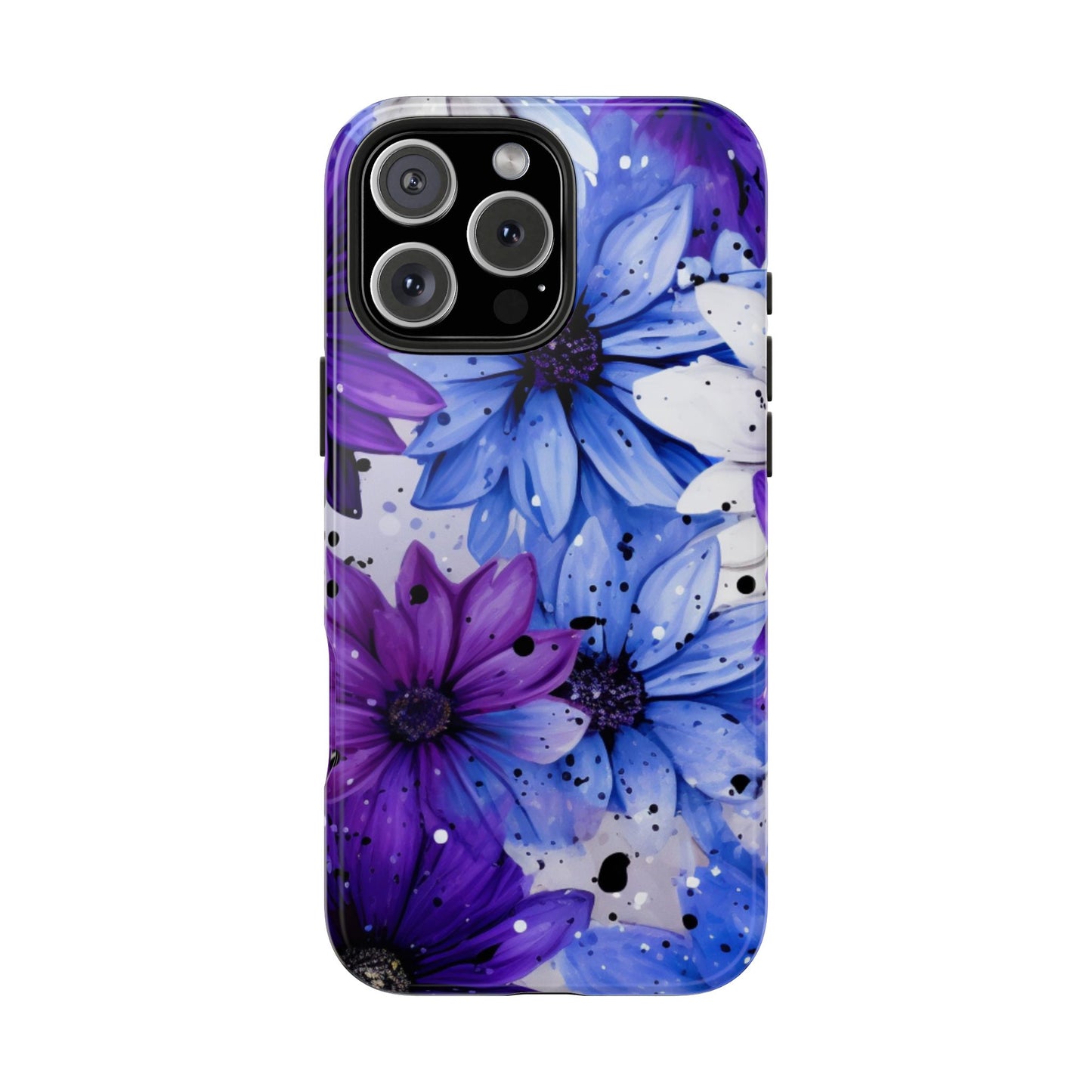 Vibrant Purple & Blue Floral Splash - iPhone Series Case