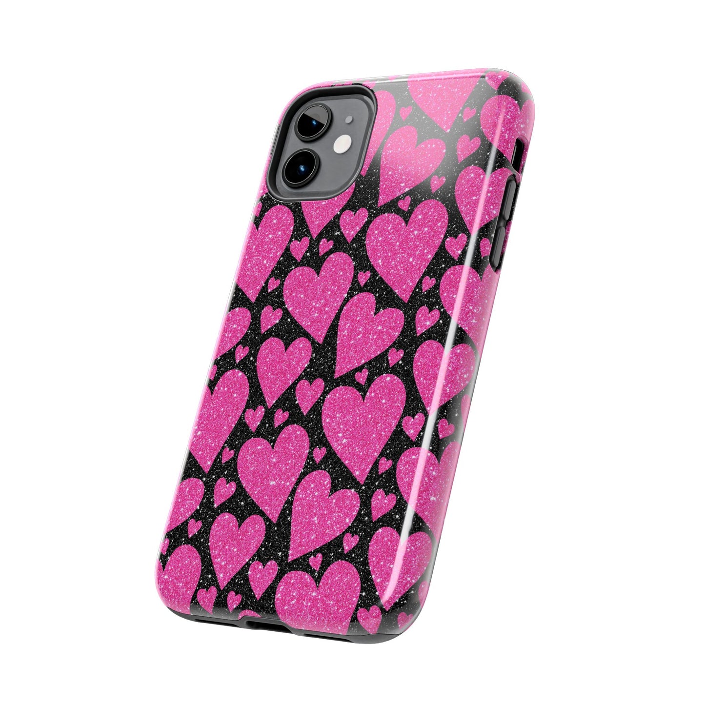 Glitter Hearts iPhone Case