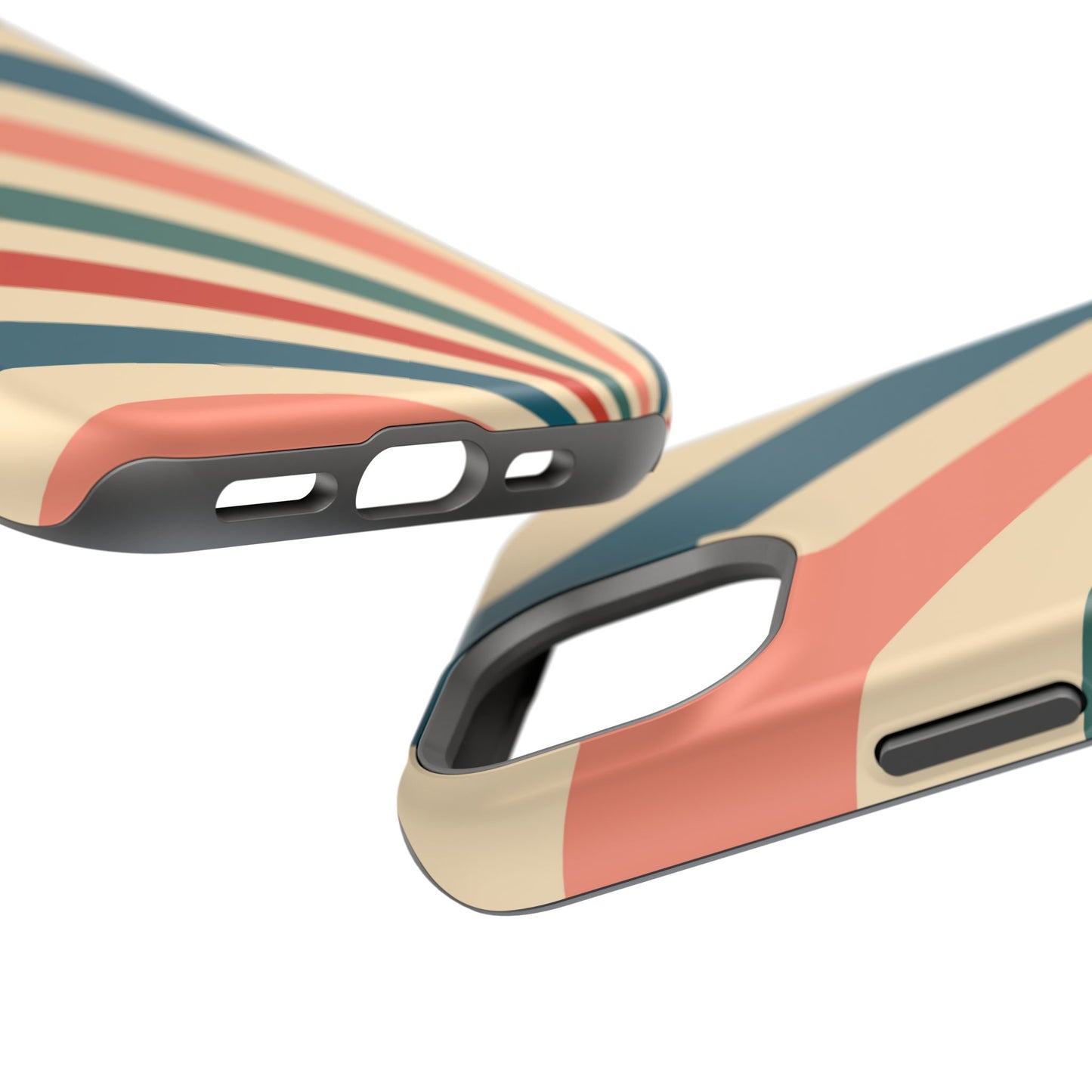 Retro Sunburst Swirl MagSafe iPhone Case – Dual-Layer Protection with Bold 70s Vibes