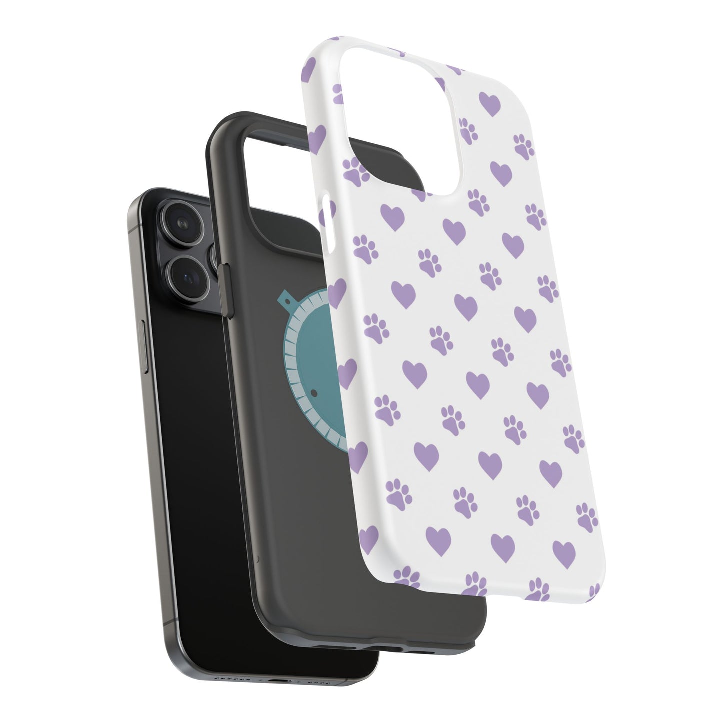 Paw Prints & Hearts – MagSafe iPhone Case with Adorable Pet-Lover Design