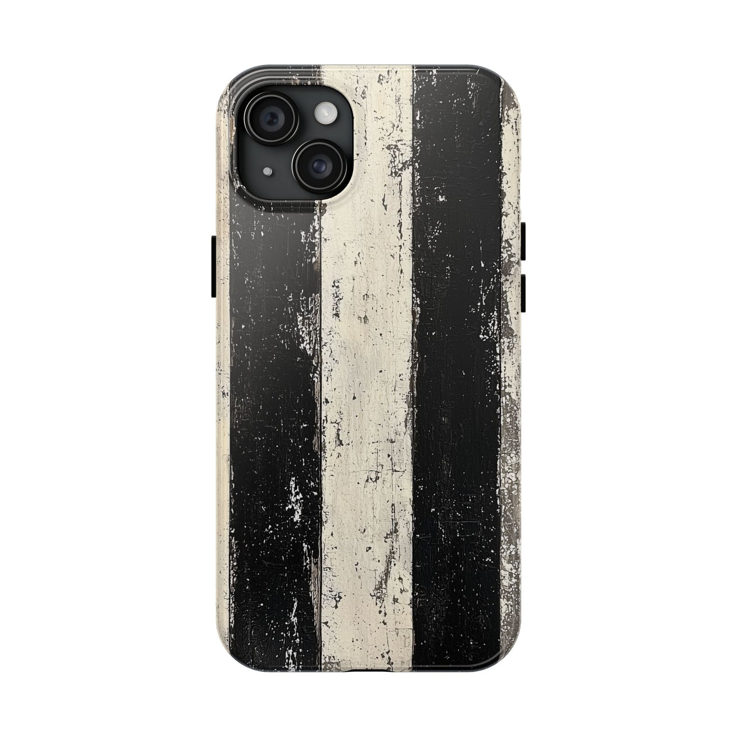 Vintage Vertical Stripe iPhone Case - Black & White Grunge Design - BOGO Cases