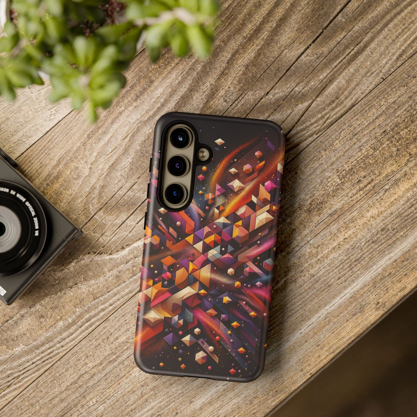 Vibrant Geometric Case | Futuristic Cosmic Art