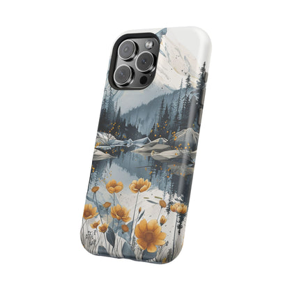 Silver Alpine Wildflower iPhone Case