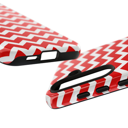 Bold Red & White Chevron – Modern Geometric Samsung Galaxy Case