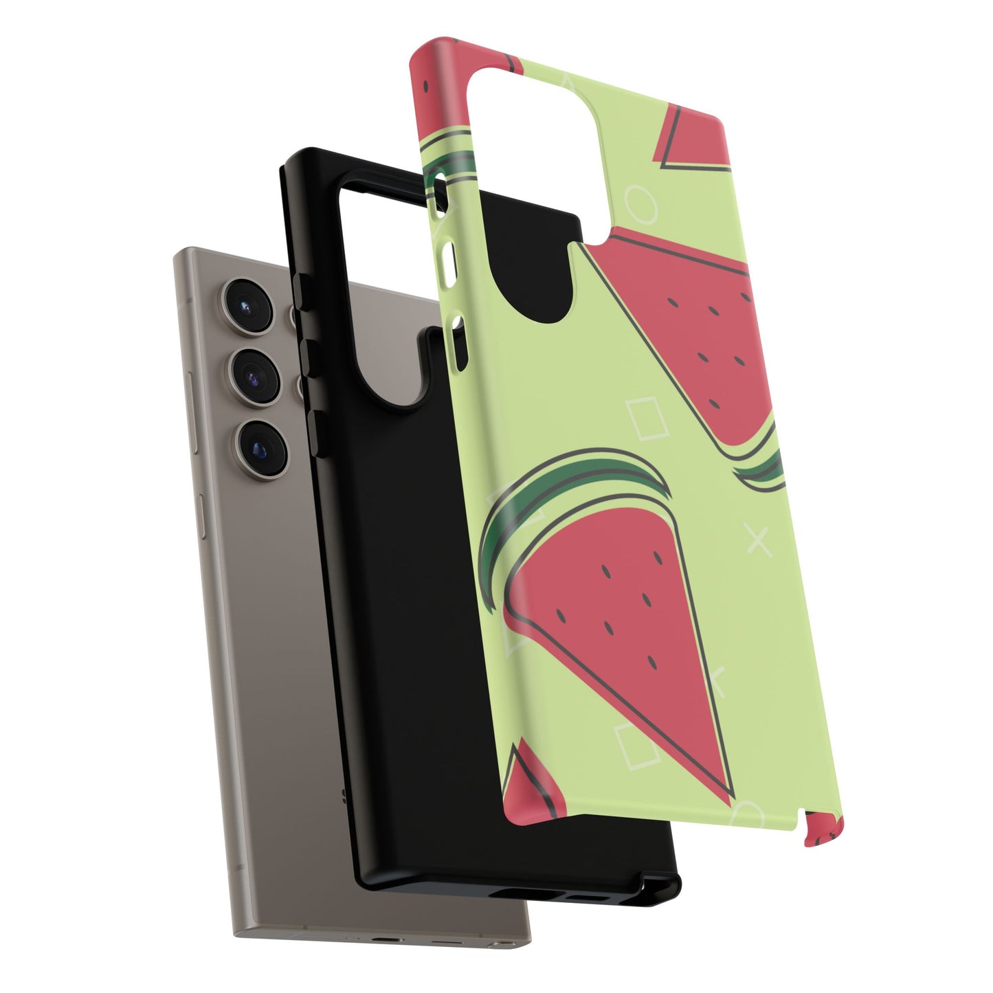 Watermelon Slice Samsung Galaxy Case – Fresh & Fun Design with Retro Geometric Pattern