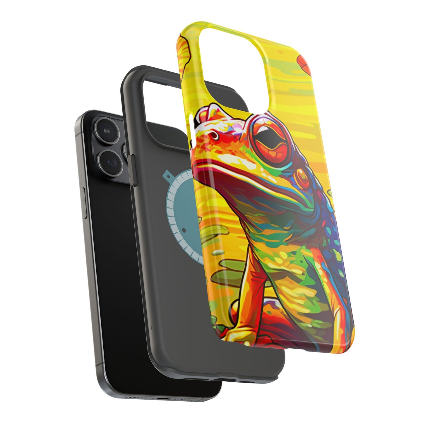 Vibrant Rainbow Frog Design – MagSafe iPhone Case