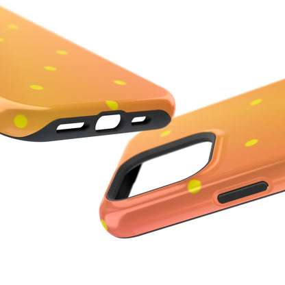 Sunset Gradient Polka Dots MagSafe iPhone Case – Shockproof, Matte Finish, Dual-Layer Protection