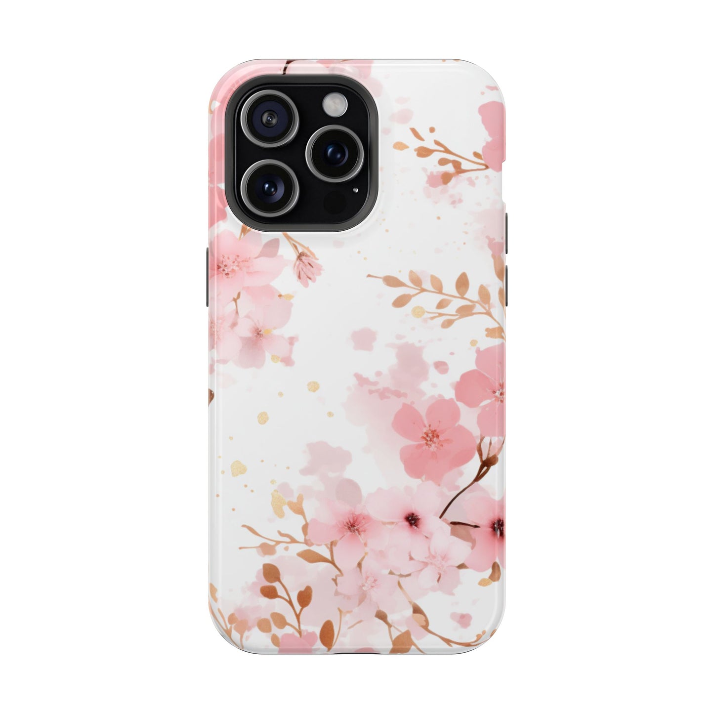 Soft Pink Cherry Blossom MagSafe Case – Floral Elegance with Wireless Charging