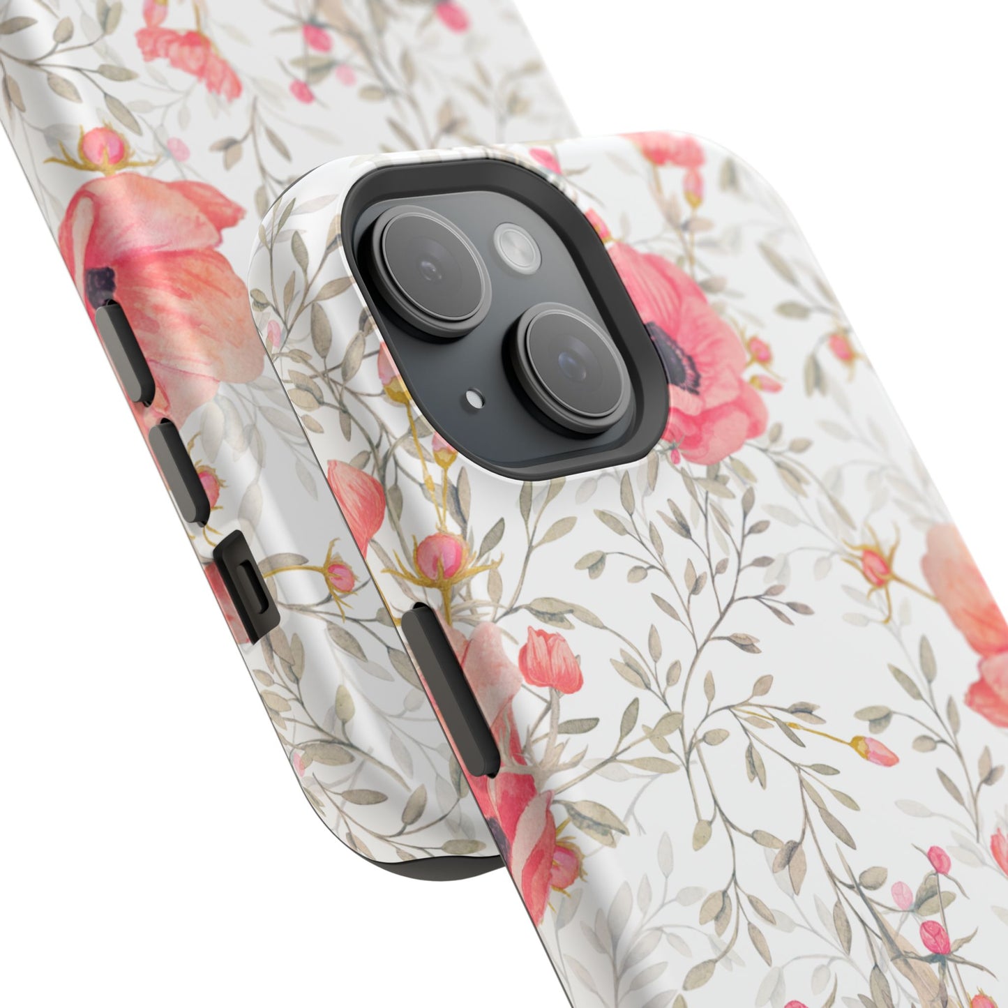 Pink Floral Watercolor MagSafe iPhone Case – Elegant Blossom Design with Magnetic Compatibility