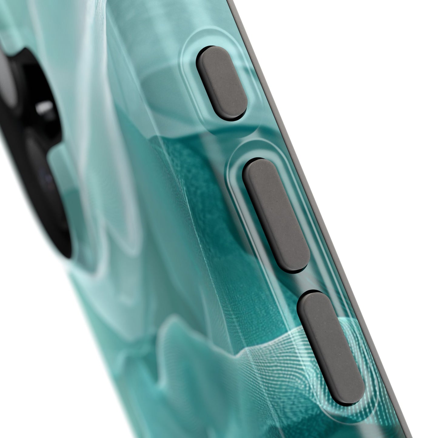 Elegant Flowing Teal Fabric MagSafe iPhone Case – Soft Waves Design