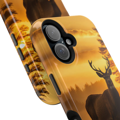 Sunset Majesty: Regal Stag – MagSafe iPhone Case