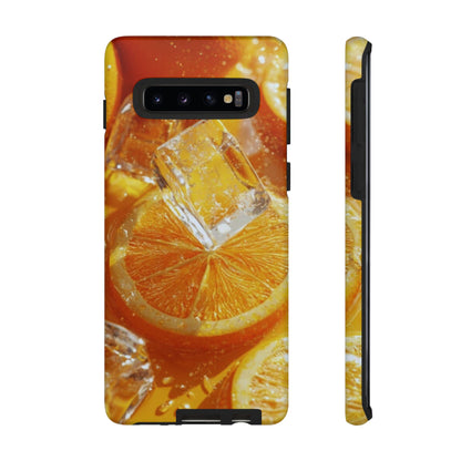 Citrus Orange Splash Samsung Galaxy Case – Dual-Layer Tough Protection, Vibrant Summer Design