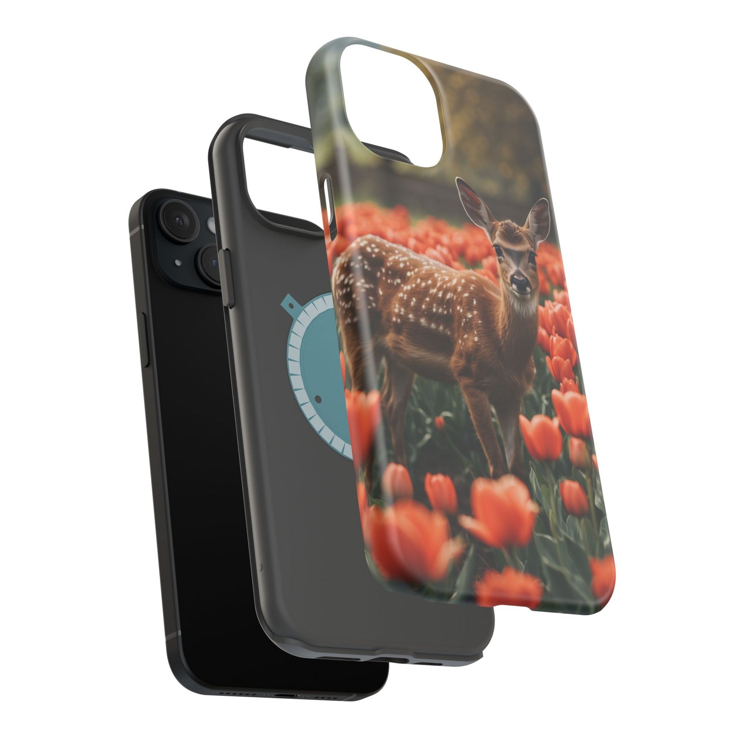 Fawn Among Tulips MagSafe iPhone Case