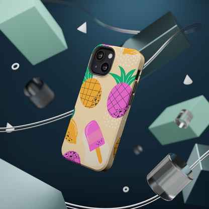 Tropical Pop MagSafe iPhone Case – Fun Pineapple & Lemon Design with Vibrant Summery Colors