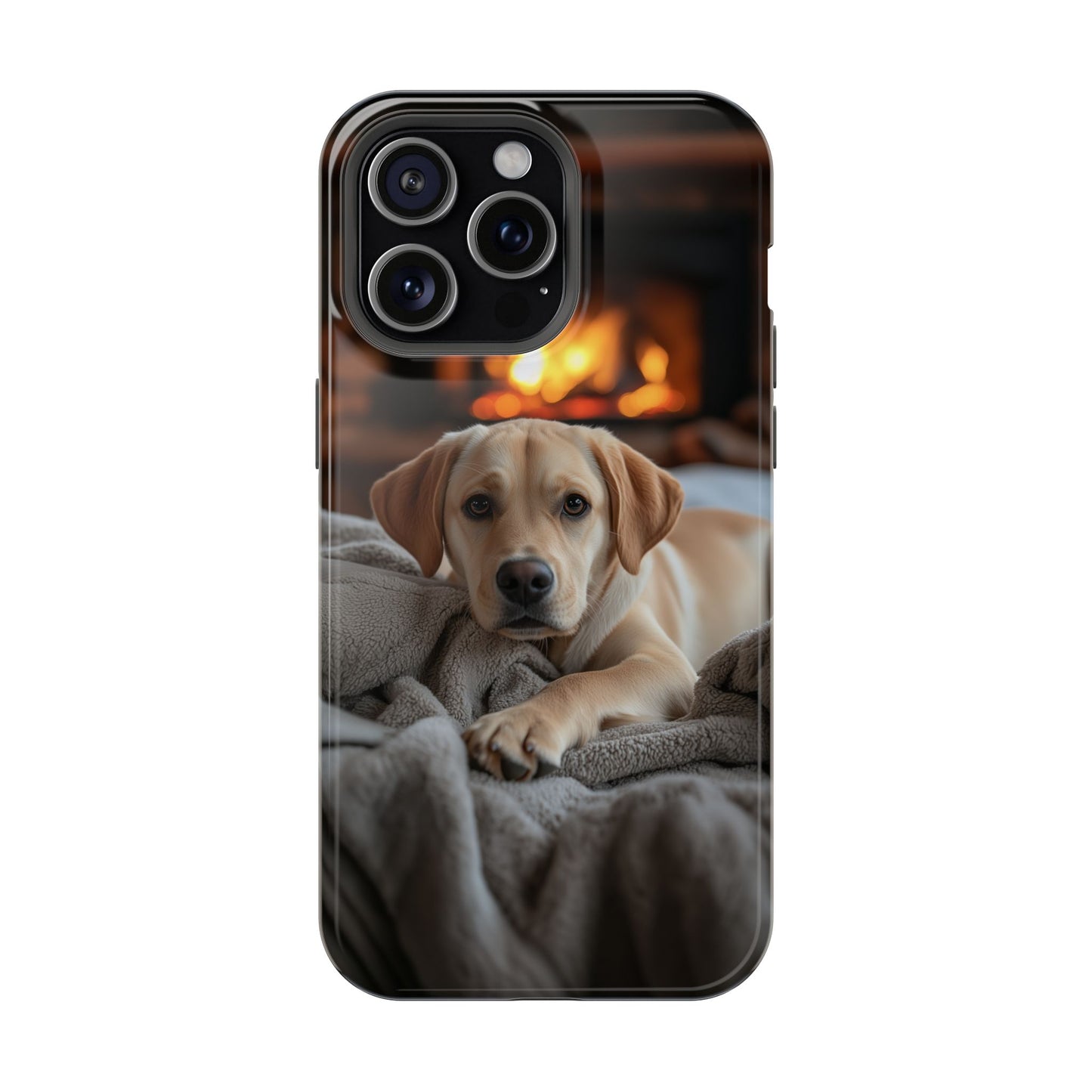 Cozy Golden Retriever by the Fireplace - MagSafe Case