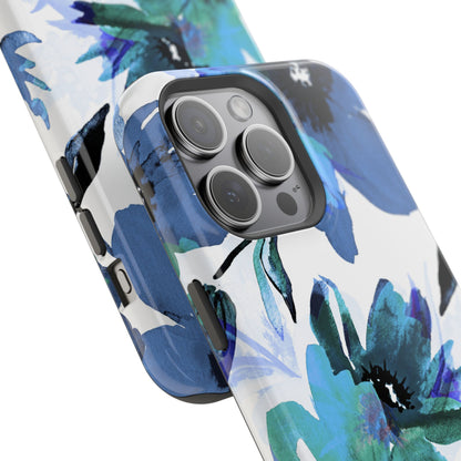 MagSafe iPhone Case – Serene Blue Blossom