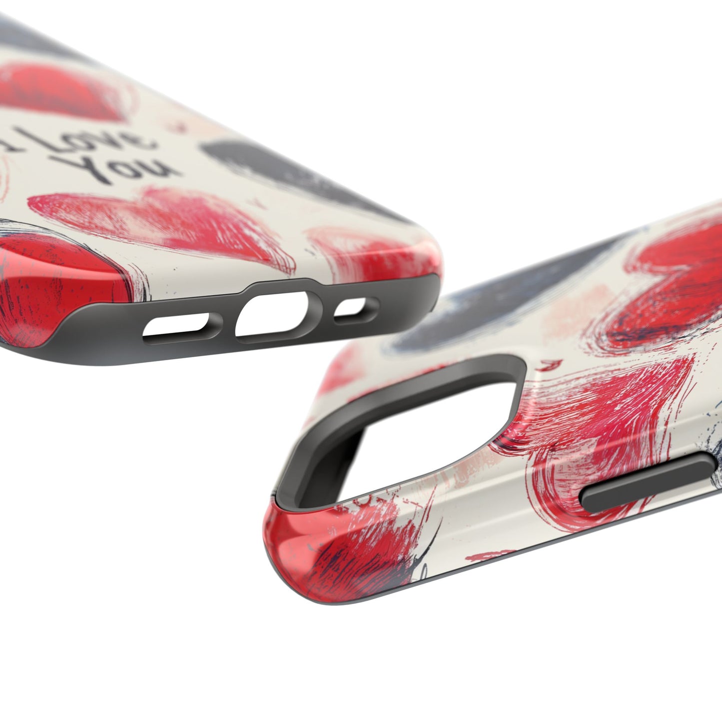 Brushstroke Hearts of Love "I Love You" - MagSafe Compatible Case
