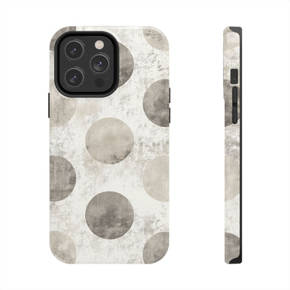 Vintage Polka Dot iPhone Case - Minimalist Neutral Protective Cover