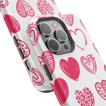 Funky Pink Hearts – MagSafe iPhone Case