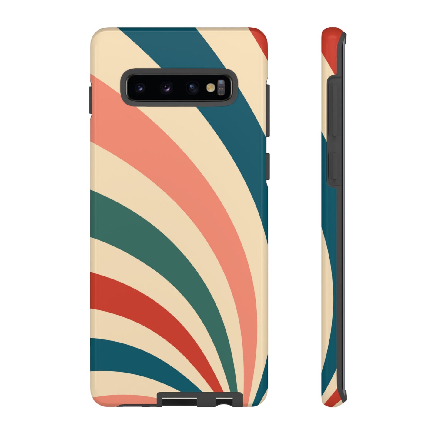 Retro Sunburst Swirl Samsung Galaxy Case – Dual-Layer Protection with Bold 70s Vibes